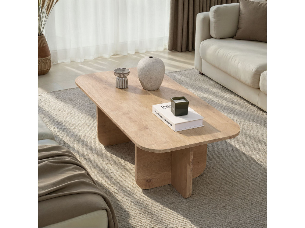 Couchtisch aus Holz "Akira" 120 x 60 x 41 cm - Saphir-Eiche
