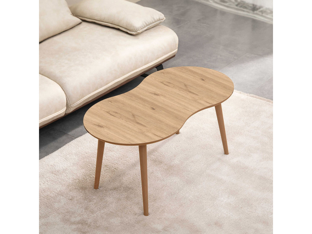 Holz Couchtisch "Moon" 99 x 54 x 45 cm - Eiche