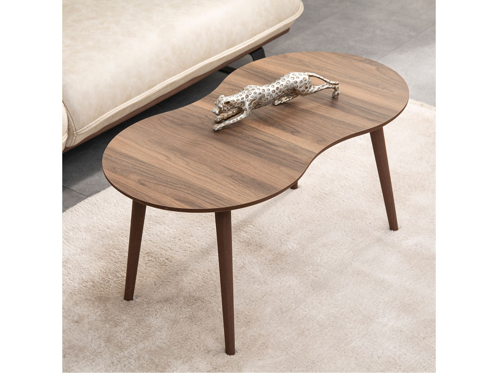 Holz Couchtisch "Moon" 99 x 54 x 45 cm - Nussbaum