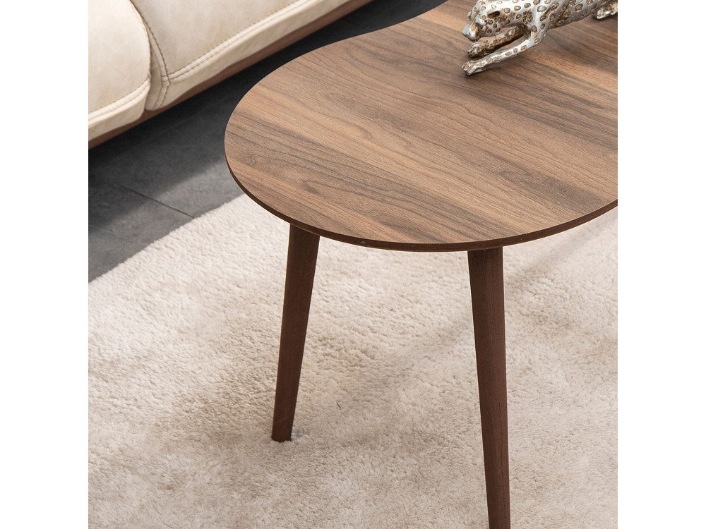 Holz Couchtisch "Moon" 99 x 54 x 45 cm - Nussbaum