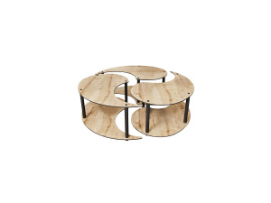 Couchtisch-Set aus Holz "Yin" 70 x 70 x 38 cm - Eiche