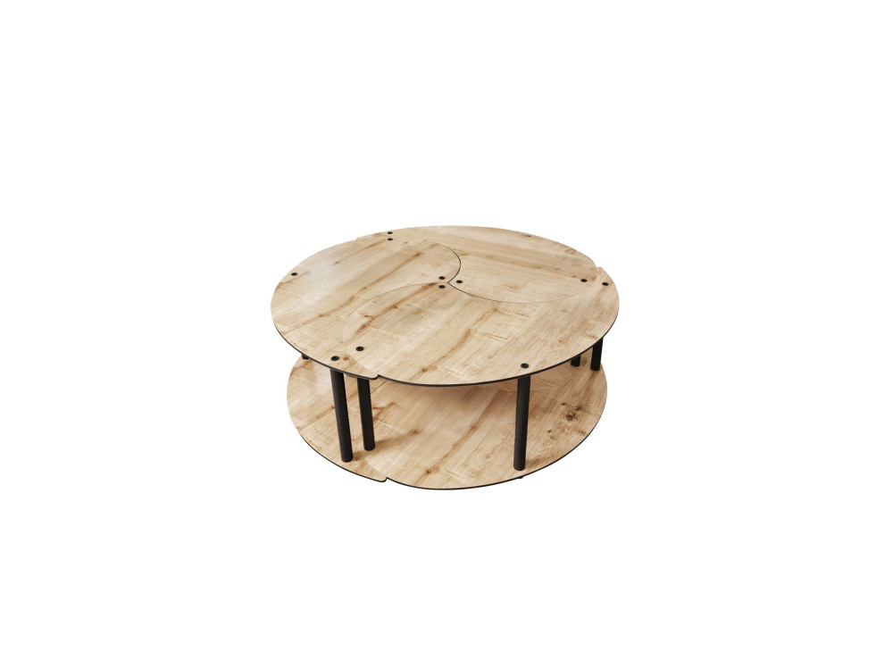 Couchtisch-Set aus Holz "Yin" 70 x 70 x 38 cm - Eiche