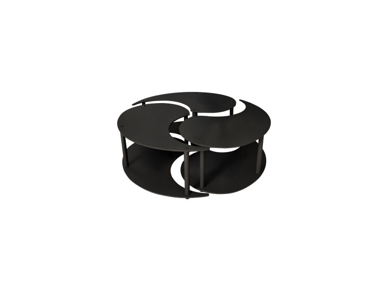 Couchtisch-Set aus Holz "Yin" 70 x 70 x 38 cm - Schwarz