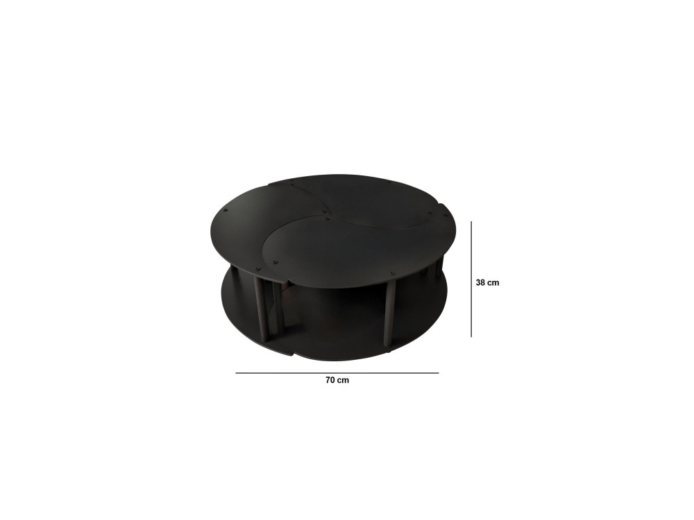 Couchtisch-Set aus Holz "Yin" 70 x 70 x 38 cm - Schwarz
