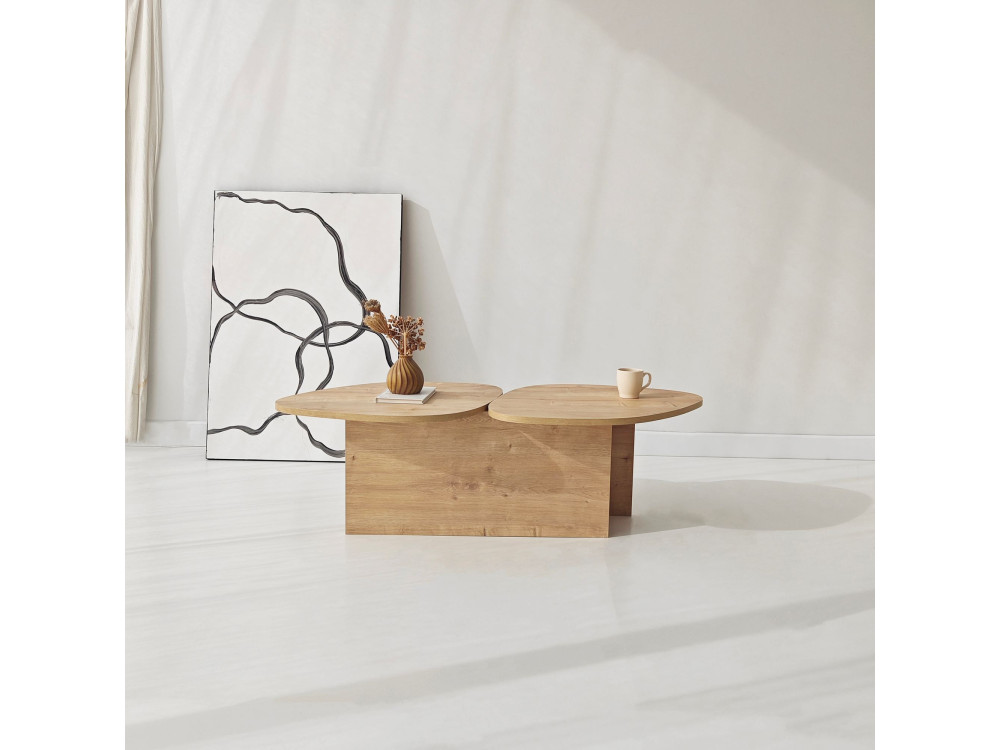 Couchtisch aus Holz "Stones" 125 x 60 x 38 cm - Saphir-Eiche