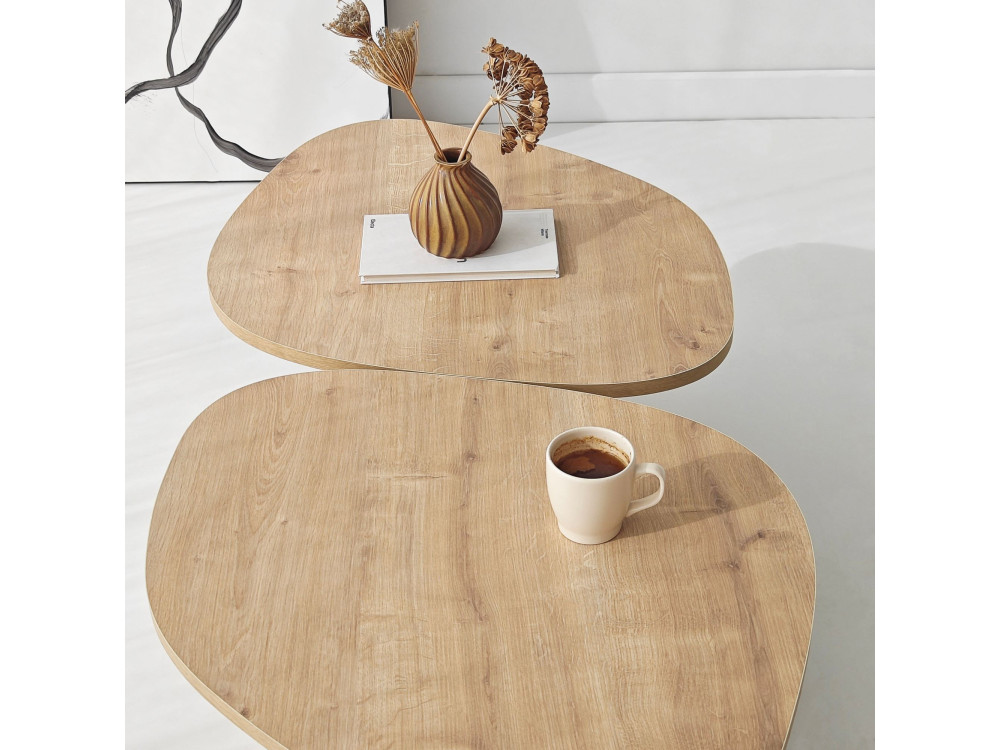 Couchtisch aus Holz "Stones" 125 x 60 x 38 cm - Saphir-Eiche