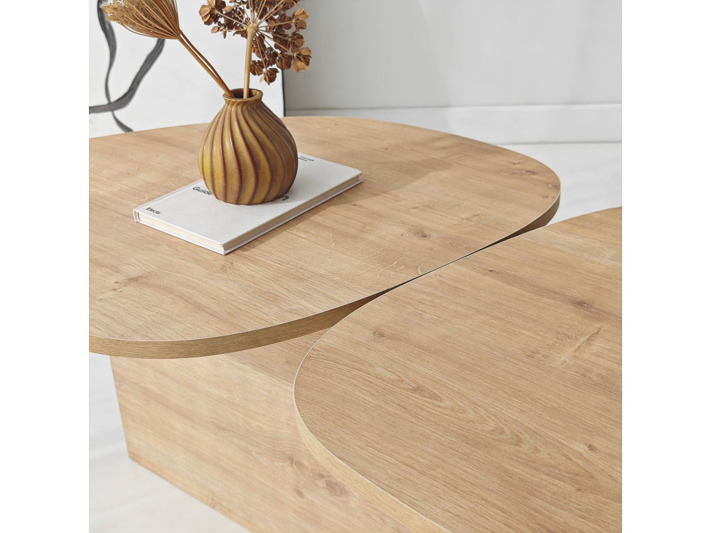 Couchtisch aus Holz "Stones" 125 x 60 x 38 cm - Saphir-Eiche