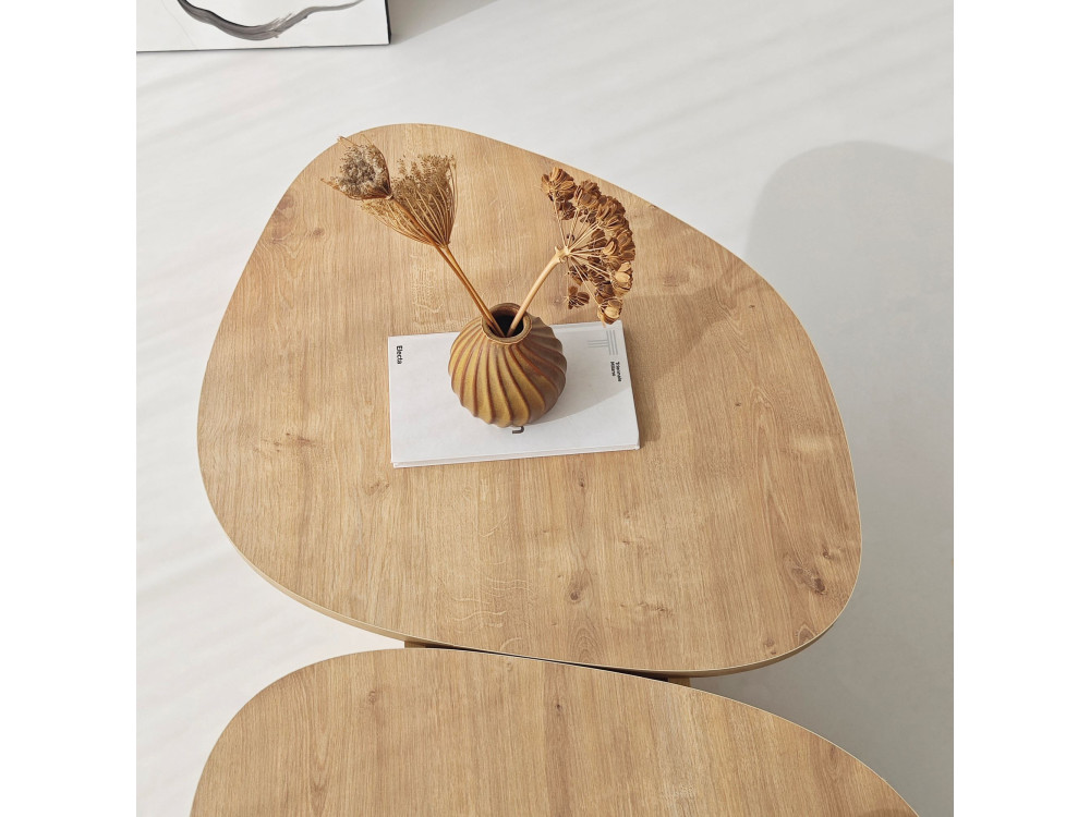 Couchtisch aus Holz "Stones" 125 x 60 x 38 cm - Saphir-Eiche