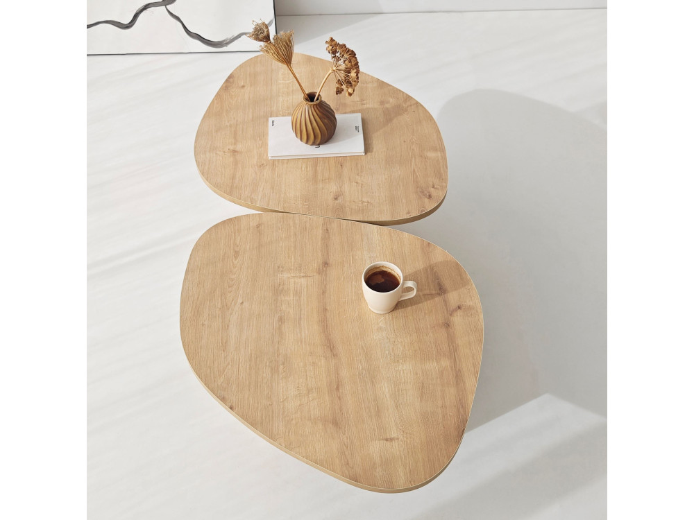 Couchtisch aus Holz "Stones" 125 x 60 x 38 cm - Saphir-Eiche