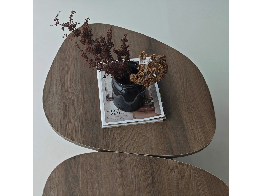 Couchtisch aus Holz "Stones" 125 x 60 x 38 cm - Nussbaum