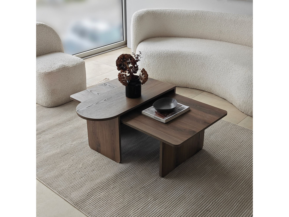 Couchtisch-Set aus Holz "Paris" 105 x 60 x 35 cm - Bronze