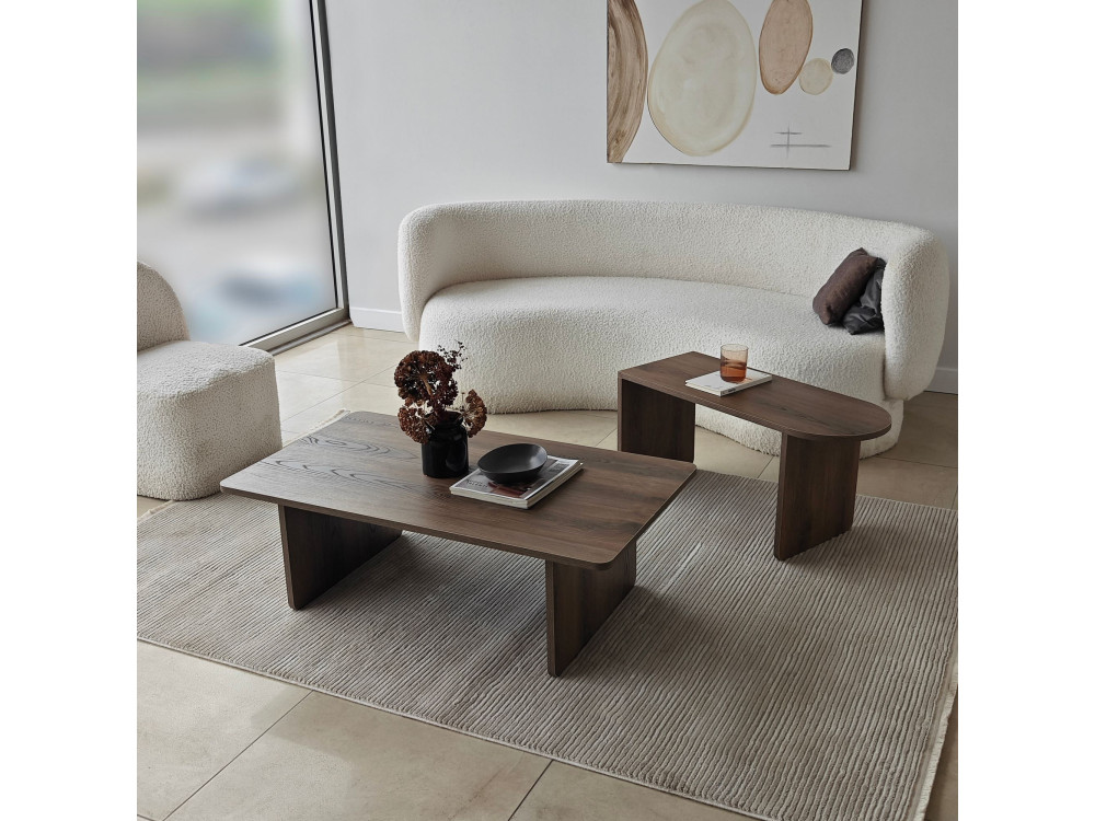Couchtisch-Set aus Holz "Paris" 105 x 60 x 35 cm - Bronze