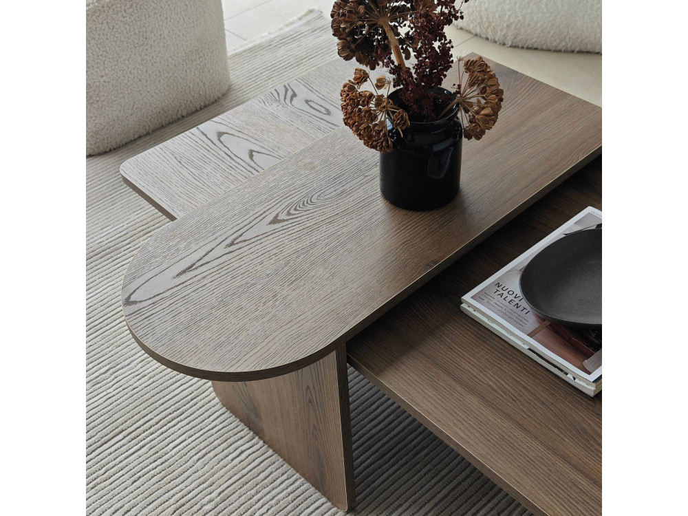Couchtisch-Set aus Holz "Paris" 105 x 60 x 35 cm - Bronze