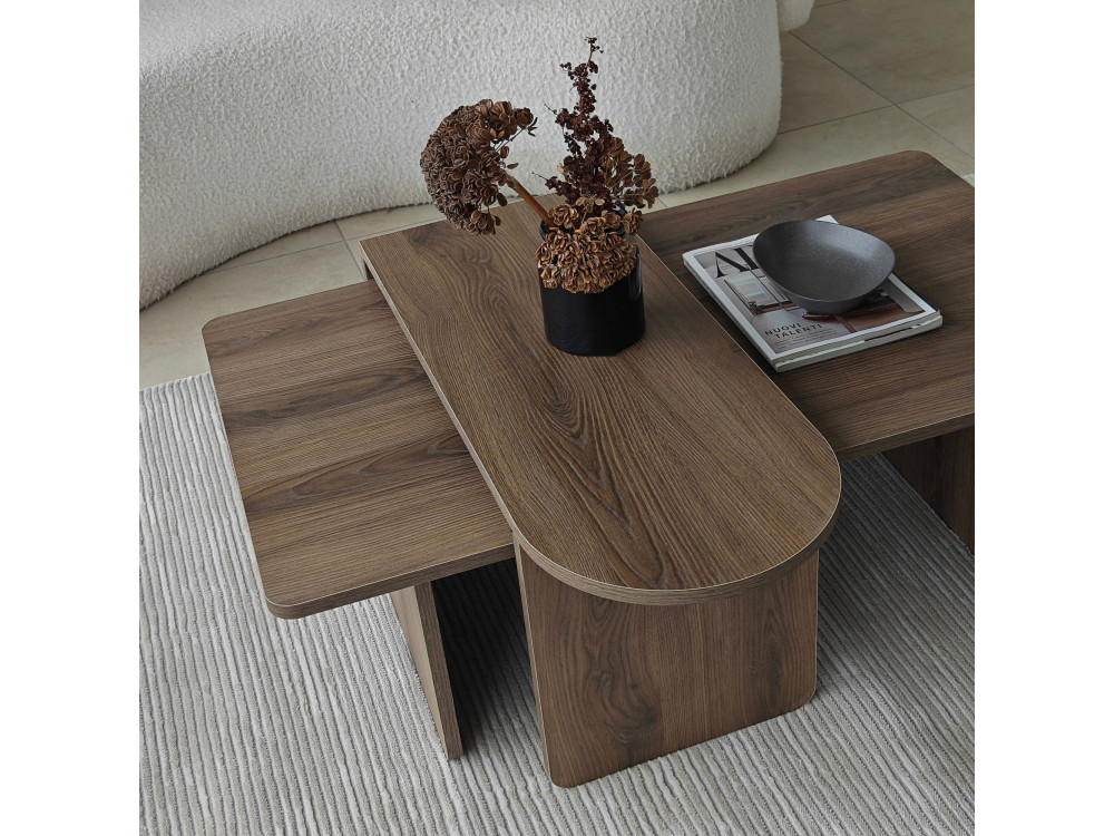 Couchtisch-Set aus Holz "Paris" 105 x 60 x 35 cm - Bronze