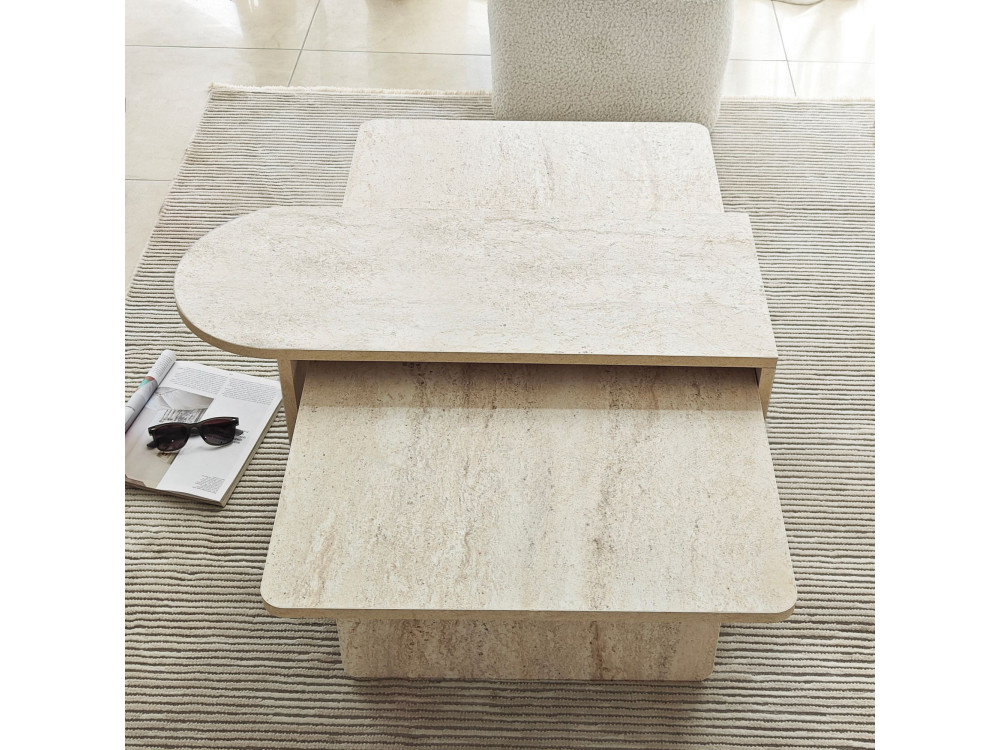 Couchtisch-Set aus Holz "Paris" 105 x 60 x 35 cm - Bronze