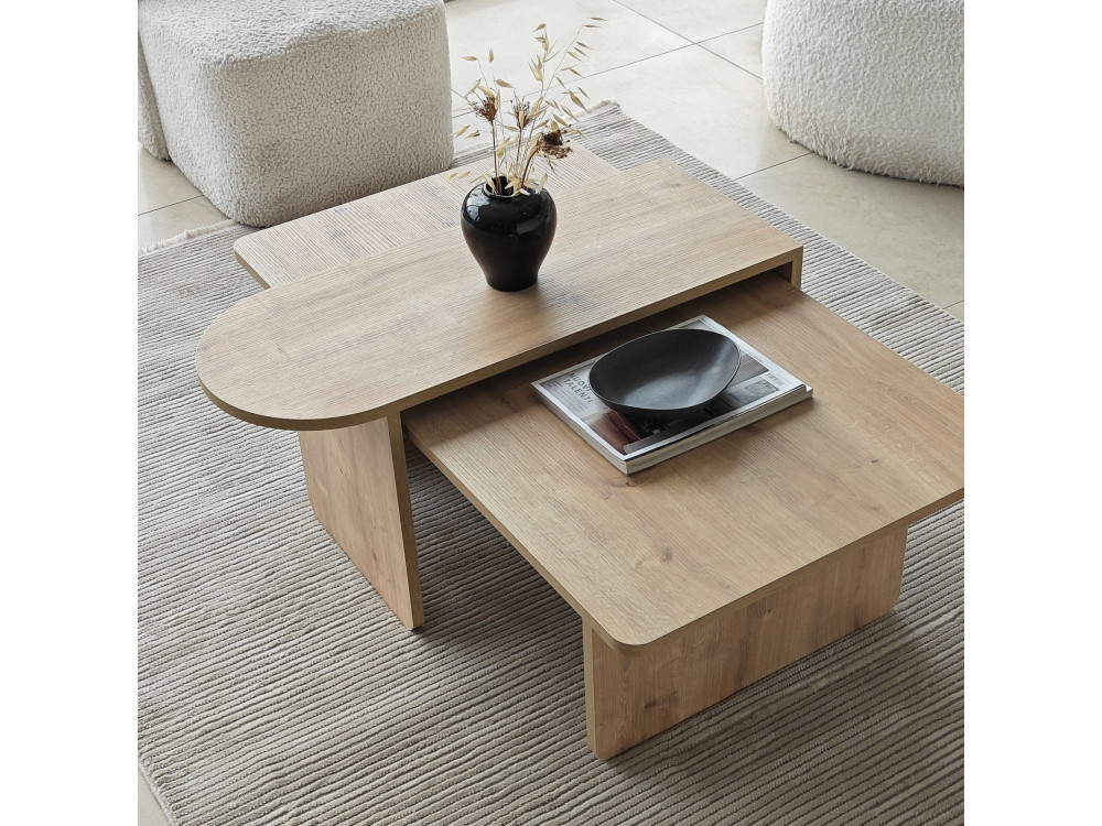 Couchtisch-Set aus Holz "Paris" 105 x 60 x 35 cm - Bronze