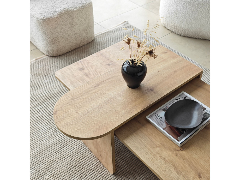 Couchtisch-Set aus Holz "Paris" 105 x 60 x 35 cm - Bronze
