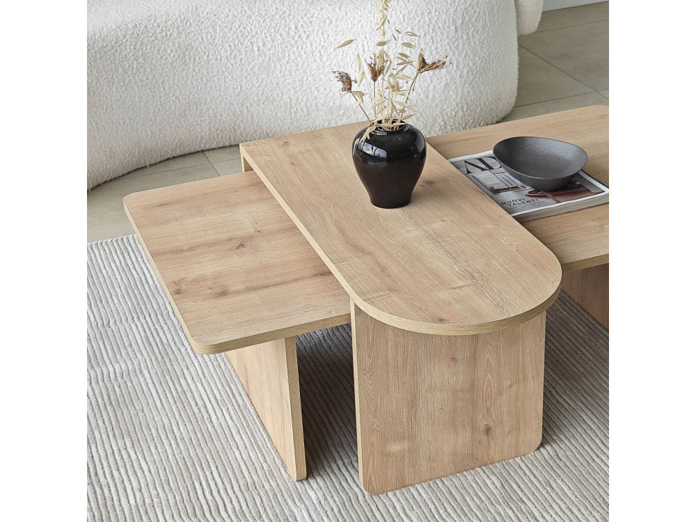 Couchtisch-Set aus Holz "Paris" 105 x 60 x 35 cm - Bronze
