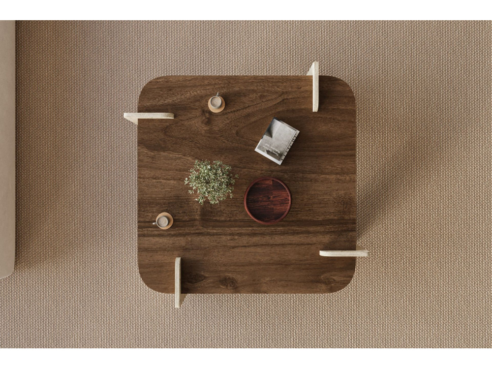 Couchtisch aus Holz "Afrolli" - 90 x 90 x 35 cm - Braun