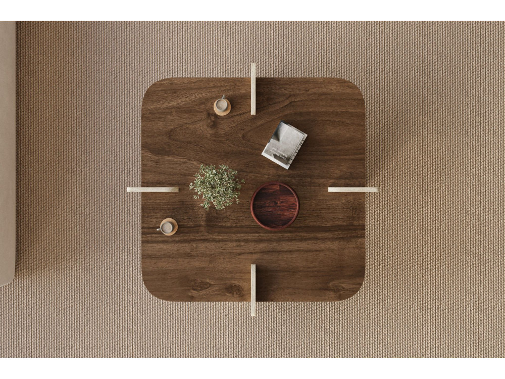 Couchtisch aus Holz "Poalla" - 90 x 90 x 35 cm - Braun