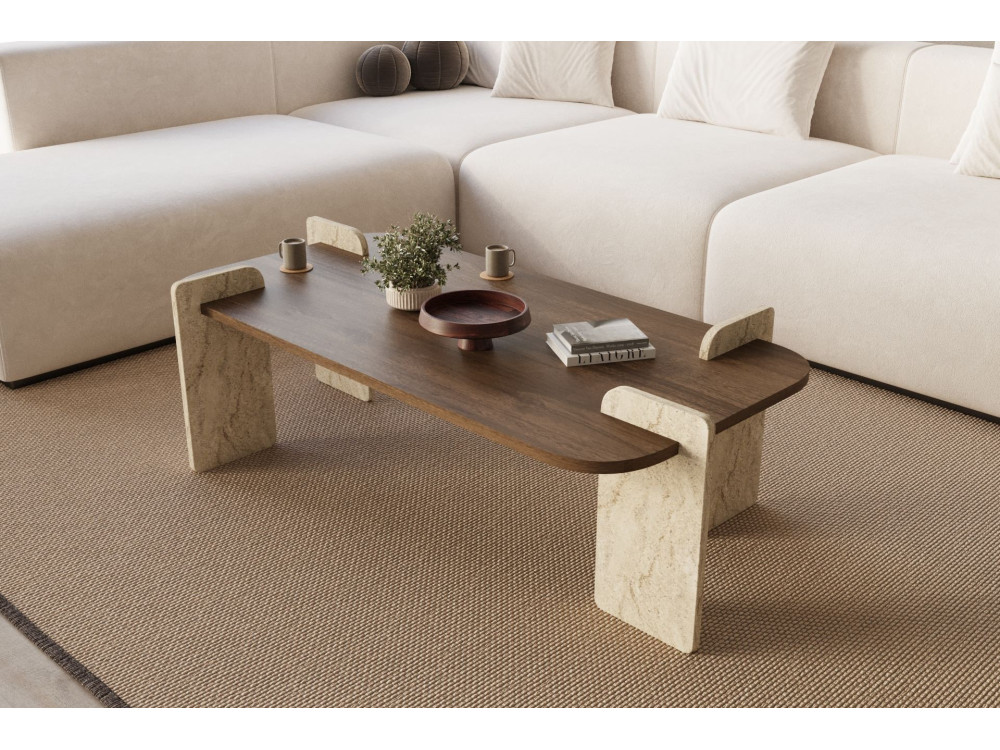 Couchtisch aus Holz "Leapiri" - 120 x 60 x 35 cm - Braun