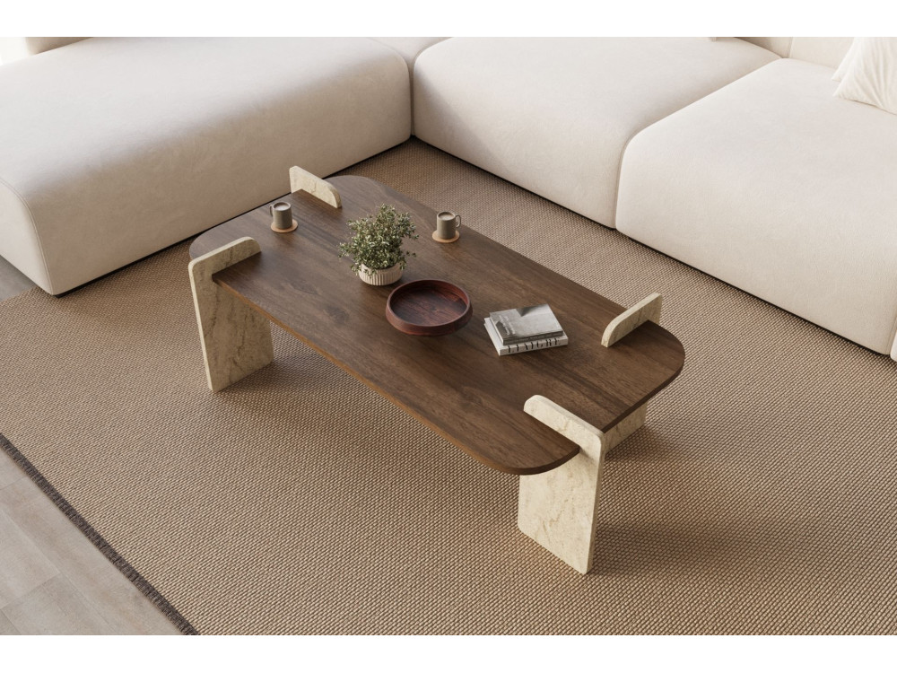 Couchtisch aus Holz "Leapiri" - 120 x 60 x 35 cm - Braun