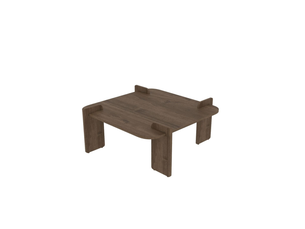 Holz Couchtisch "Woog" 90 x 90 x 35 cm - Nussbaum