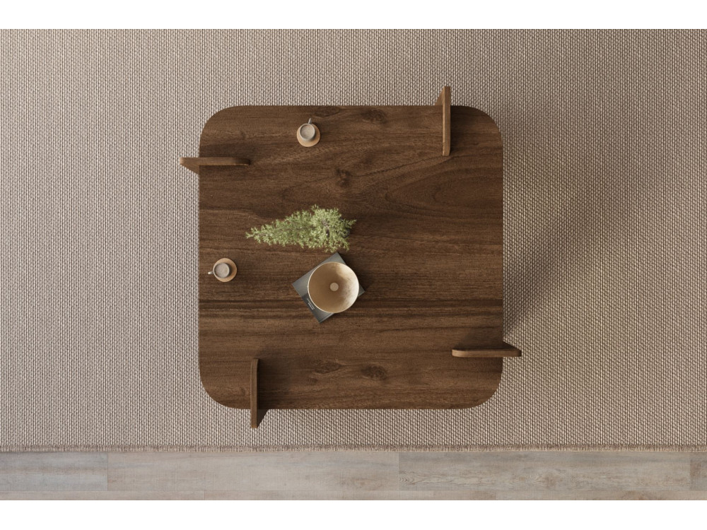 Holz Couchtisch "Woog" 90 x 90 x 35 cm - Nussbaum