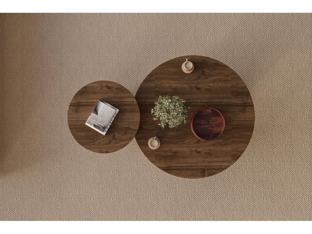 Couchtisch-Set aus Holz "Private" 70 x 70 x 40 cm - Walnussholz