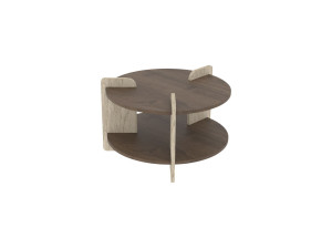 Holz Couchtisch "Oalla" 70 x 70 x 45 cm - Nussbaum