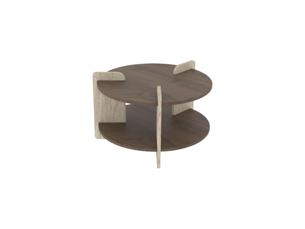 Holz Couchtisch "Oalla" 70 x 70 x 45 cm - Nussbaum