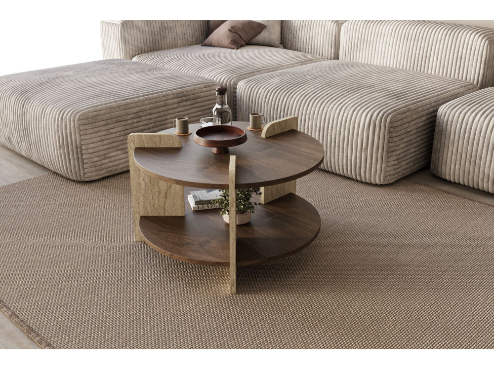 Holz Couchtisch "Oalla" 70 x 70 x 45 cm - Nussbaum
