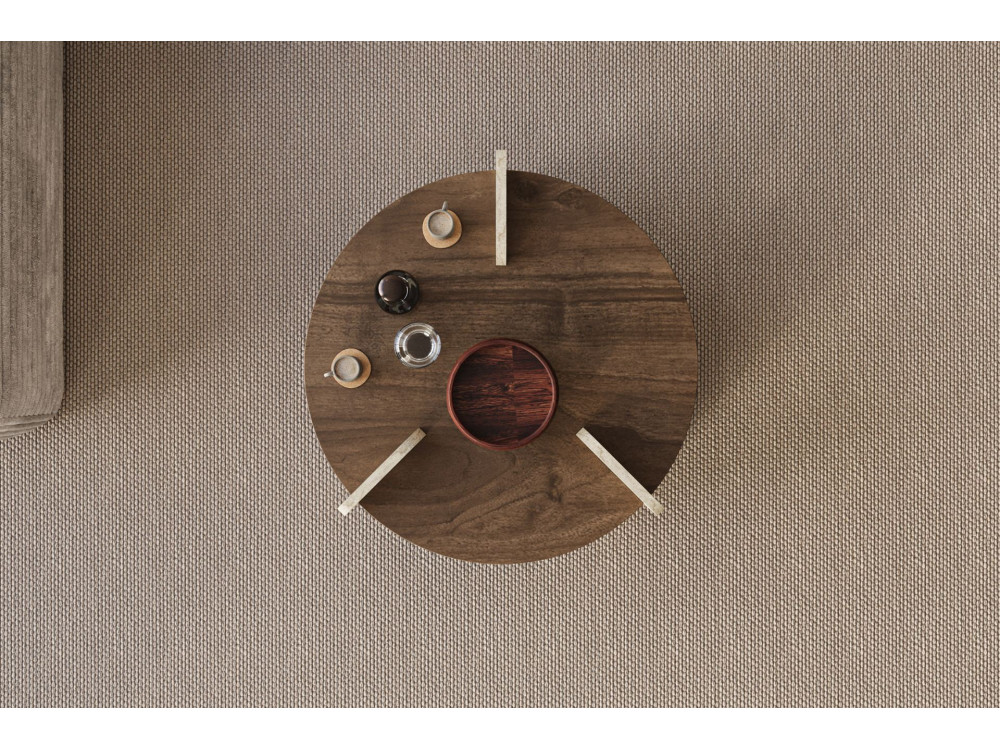 Holz Couchtisch "Oalla" 70 x 70 x 45 cm - Nussbaum