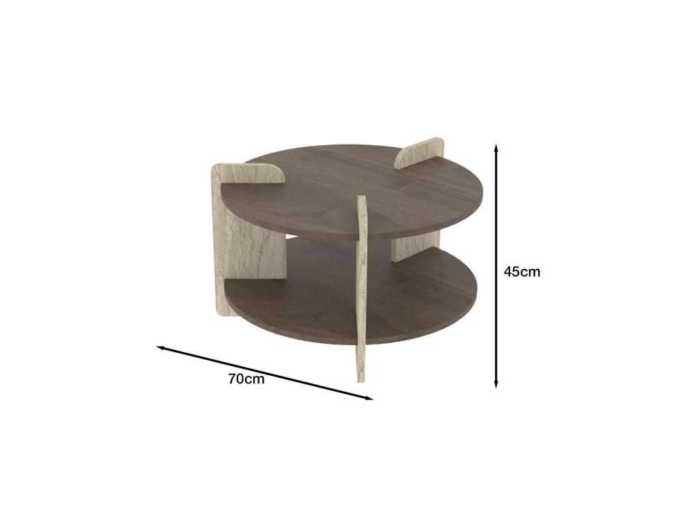Holz Couchtisch "Oalla" 70 x 70 x 45 cm - Nussbaum