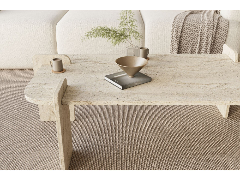 Couchtisch aus Holz "Lovge" 120 x 60 x 35 cm - Travertin