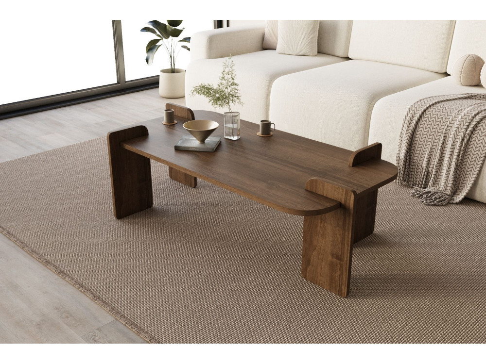 Couchtisch aus Holz "Lovge" 120 x 60 x 35 cm - Walnussholz