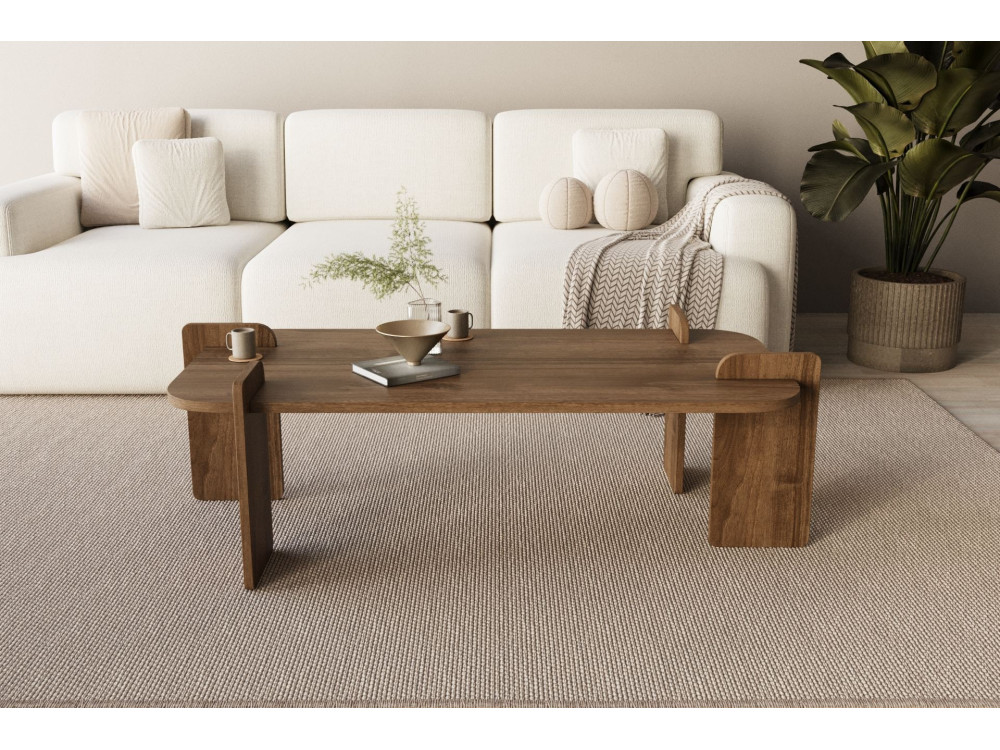 Couchtisch aus Holz "Lovge" 120 x 60 x 35 cm - Walnussholz