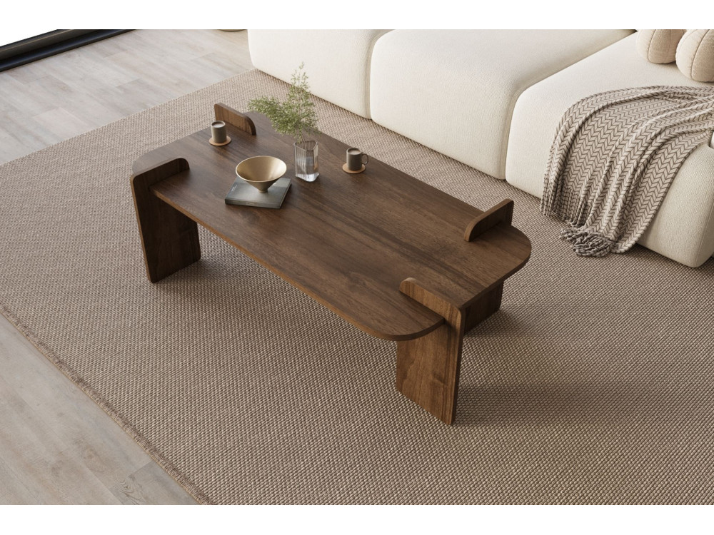 Couchtisch aus Holz "Lovge" 120 x 60 x 35 cm - Walnussholz