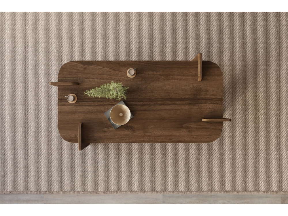 Couchtisch aus Holz "Lovge" 120 x 60 x 35 cm - Walnussholz