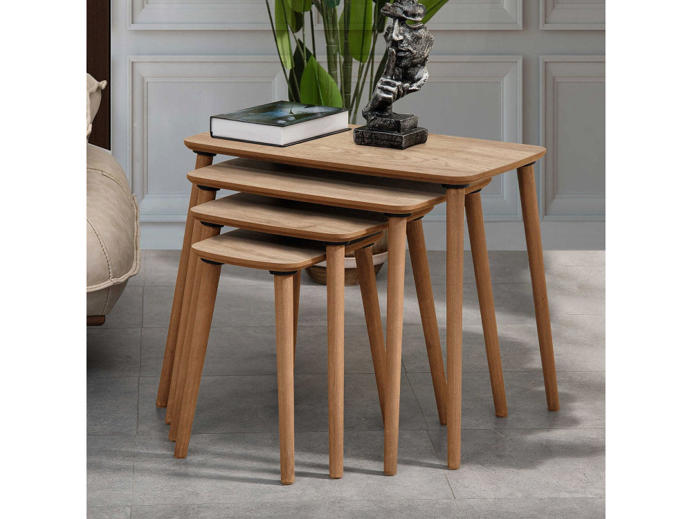 Satztisch (4 Teile) aus Holz "Luci" 70 x 40 x 55 cm - Eiche