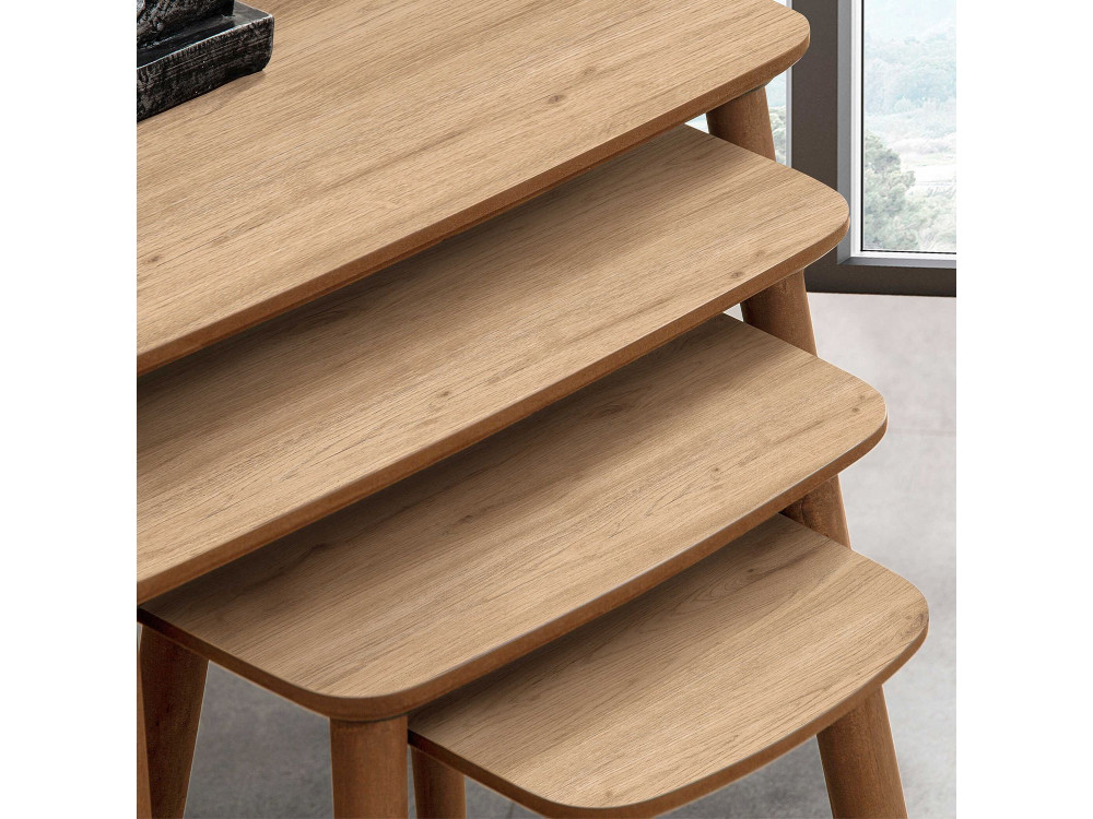 Satztisch (4 Teile) aus Holz "Luci" 70 x 40 x 55 cm - Eiche