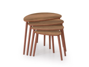 Satztisch (4 Teile) aus Holz "Nora" 68 x 45 x 55 cm - Nussbaum
