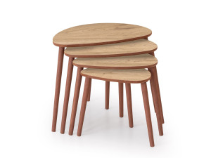 Satztisch (4 Teile) aus Holz "Nora" 68 x 45 x 55 cm - Eiche