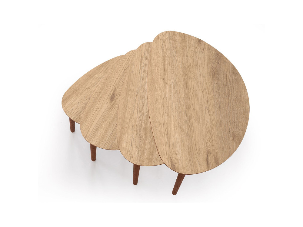 Satztisch (4 Teile) aus Holz "Nora" 68 x 45 x 55 cm - Eiche
