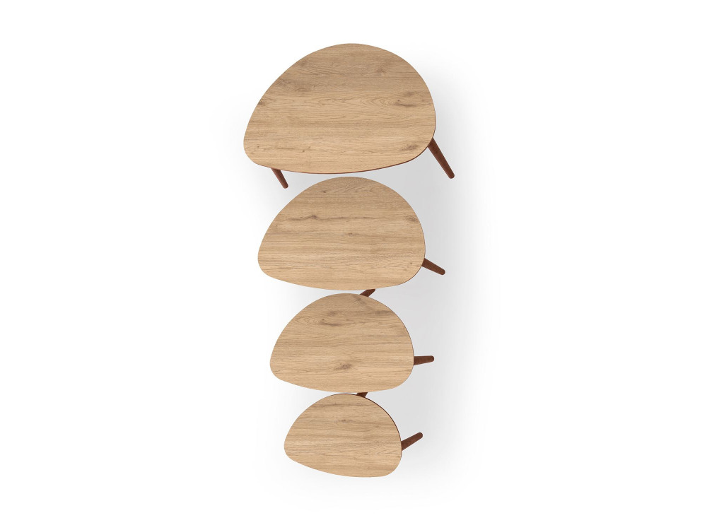 Satztisch (4 Teile) aus Holz "Nora" 68 x 45 x 55 cm - Eiche