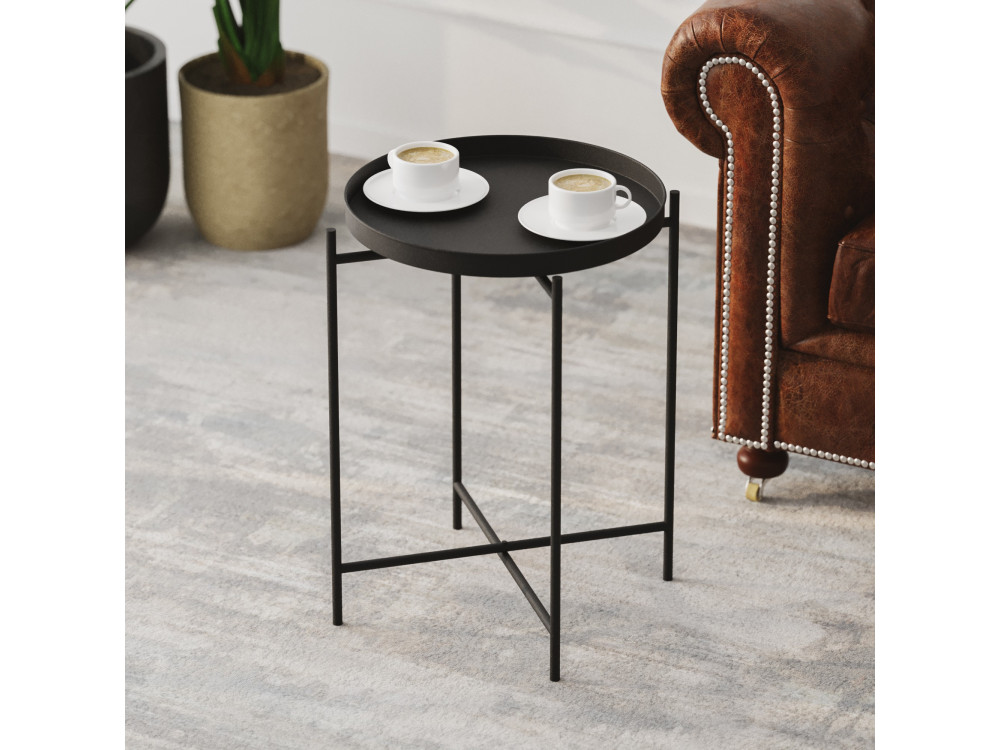 Metall-Couchtisch "Sheby" 46 x 46 x 56 cm - Schwarz