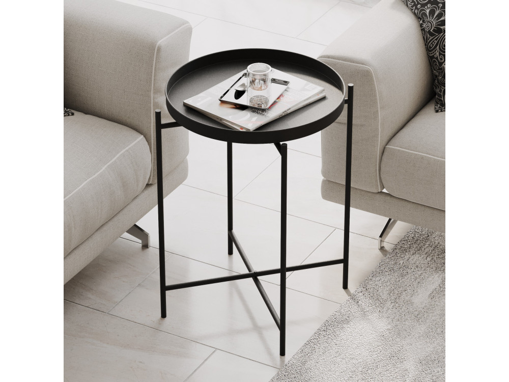 Metall-Couchtisch "Sheby" 46 x 46 x 56 cm - Schwarz