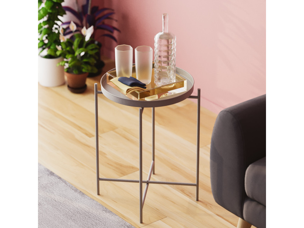Metall-Couchtisch "Sheby" 46 x 46 x 56 cm - Grau