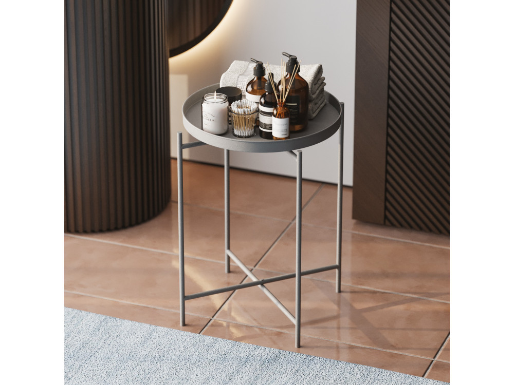 Metall-Couchtisch "Sheby" 46 x 46 x 56 cm - Grau