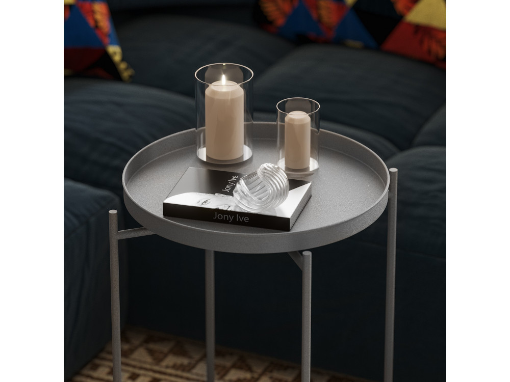 Metall-Couchtisch "Sheby" 46 x 46 x 56 cm - Grau